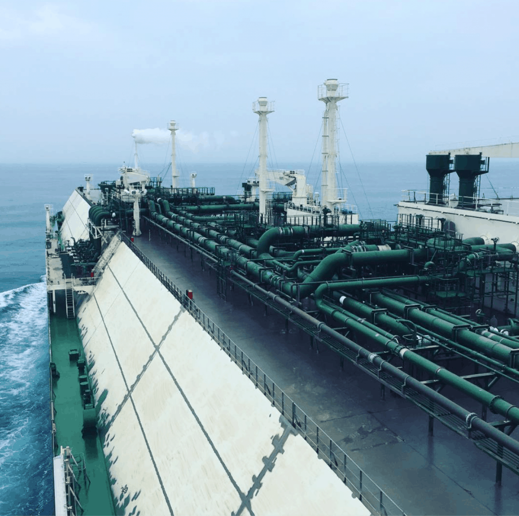 1. LNGC on gas trial. Credits to kb_marine