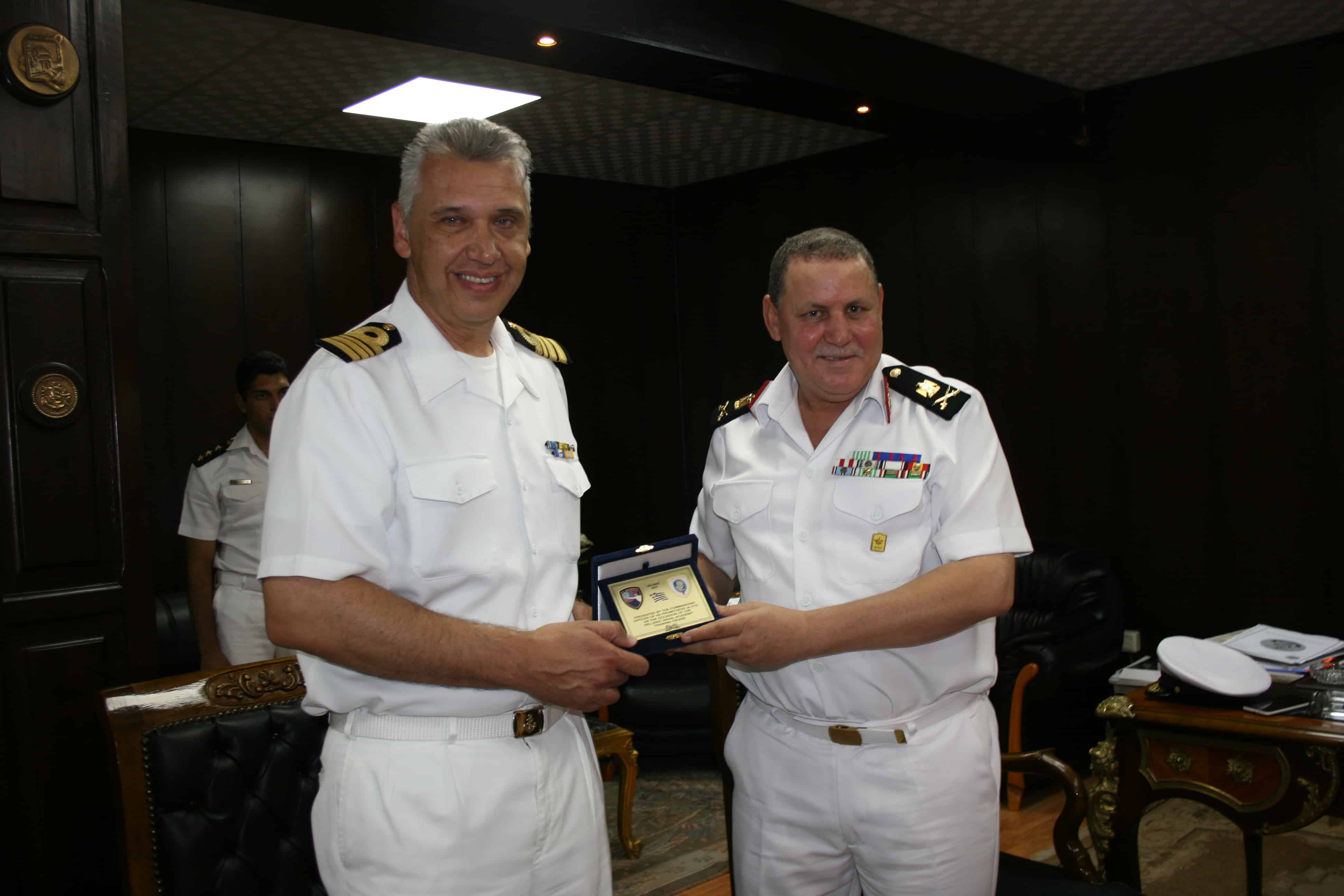 Επίσκεψη Κυβερνήτου στο Διοικητή της Ναυτικής Βάσης Αλεξάνδρειας Rear Admiral Ehab Sobhy