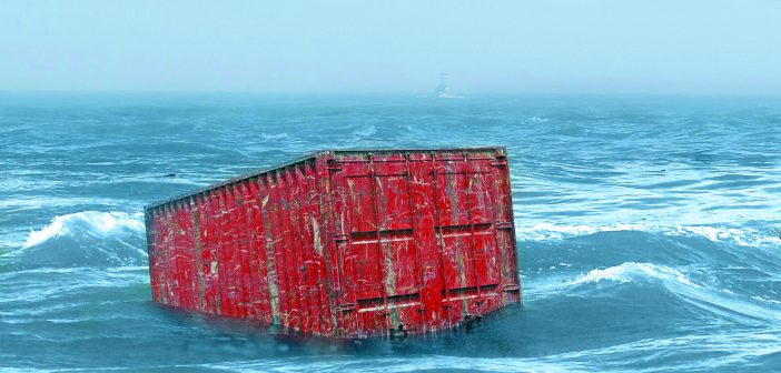 Cargo ship MSC Chitra after a collision with another similar vessel off the Mumbai coast