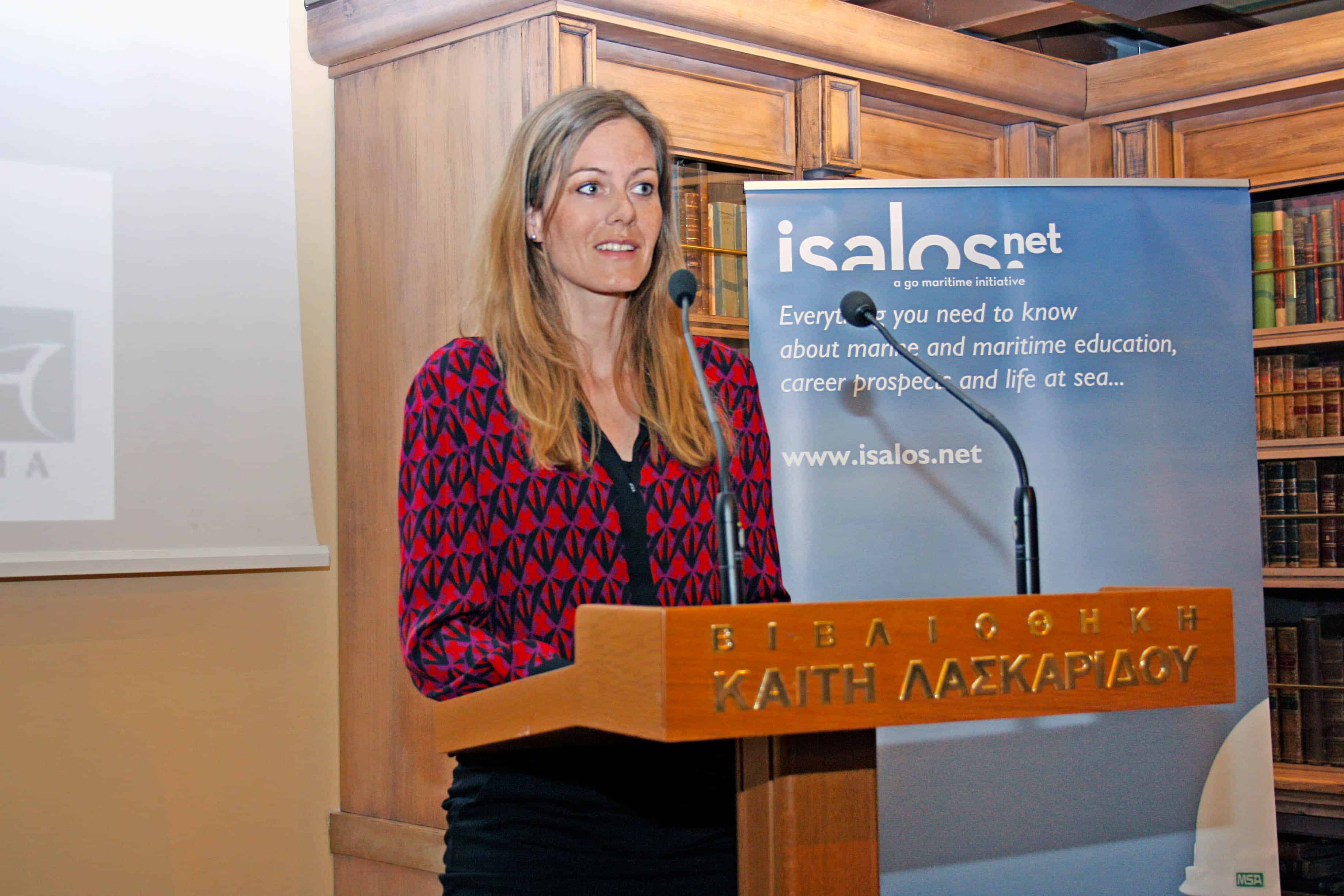 Στιγμιότυπο από τον χαιρετισμό της κας. Elisabeth Lothe, Deputy Head of Mission της Νορβηγικής Πρεσβείας στην Ελλάδα
