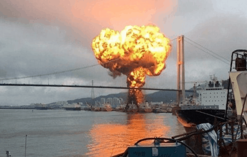 Η στιγμή της έκρηξης στο δεξαμενόπλοιο μεταφοράς χημικών «Stolt Groenland» / Πηγή: MAIB Investigation report