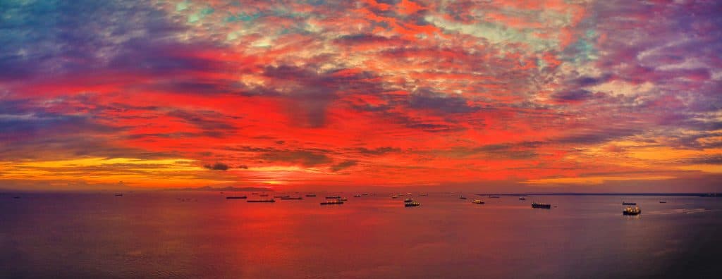2. Sunset at Singapore bay. Credits to Cpt. Kiakotos A. Charalampos