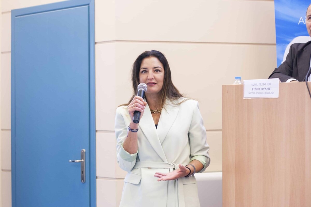 Στιγμιότυπο από την τοποθέτηση της κας Ελίνας Κασσωτάκη, Αντιπροέδρου της WISTA Hellas