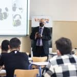 Στιγμιότυπο από το workshop με θέμα «Χρήση Μέσων Ατομικής Προστασίας: Το παράδειγμα των Μέσων Ατομικής Προστασίας Ακοής », στο οποίο συμμετείχαν οι κ.κ. Νίκος Σκαλιέρης, General Manager, VANOS S.A, Νίκος Λινάρδος, Sales Executive, 3M Greece & Βασίλης Κοτρωνάκης, Personal Safety Division, 3M Hellas MEPE