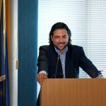 Ο αντιπρόεδρος του Ναυτικού Επιμελητηρίου της Ελλάδος, κ. Γεώργιος Αλεξανδράτος κατά τη διάρκεια του χαιρετισμού του