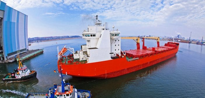 Ice breaking arctic container cargo ship