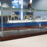 Μακέτα πλοίου μεταφοράς LNG της Maran Gas Maritime Inc. που αξιοποιήθηκε στο πλαίσιο της παρουσίασης
