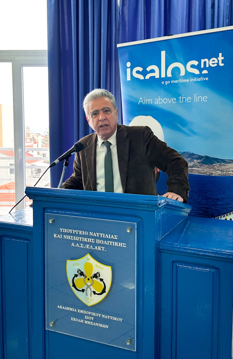 Στιγμιότυπο από το χαιρετισμό του δημάρχου Χίου, κ. Σταμάτη Κάρμαντζη